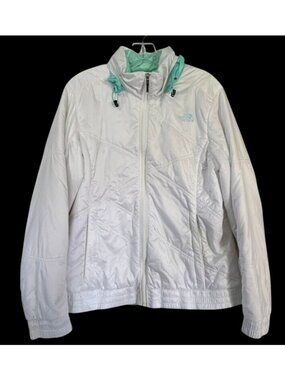 The North Face Primaloft Puffer Jacket White & Mint Green Women's Size Large L